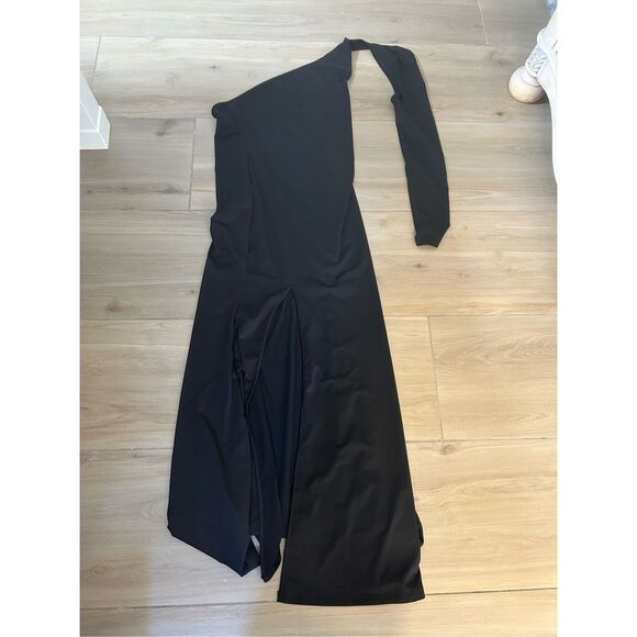 NEW Black Elegant Formal One Shoulder Evening Maxi Dress XL - Picture 4 of 5